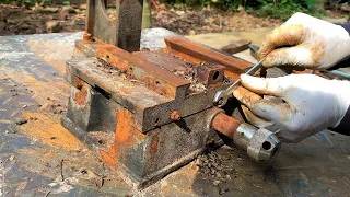 RESTORATION : Mini Square Dream Hammer For Wood Workshop // Skill to Restore Heavy Rusting Machine