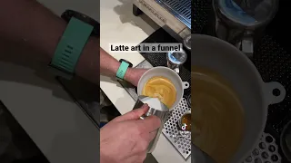 Latte art in a funnel #latteart