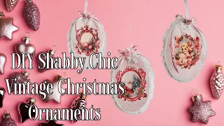 DIY SHABBY CHIC VINTAGE CHRISTMAS ORNAMENTS - CRACKLE VINTAGE ORNAMENTS