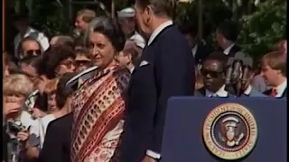 president Reagan remarks at prime minister Gandhi of India state visit on july 29 1982