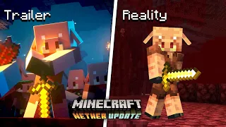 Minecraft Nether Update: Official Trailer vs Reality (1.16)