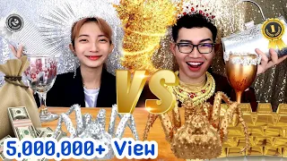 ชาเลนจ์คนรวย VS คนรวยมาก อาหารสีเงิน VS สีทอง #Mukbang Rich people vs very rich, silver gold:ขันติ