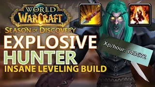 Explosive Hunter Build for INSANE XP | Season of Discovery | Phase 2 Hunter Leveling Guide