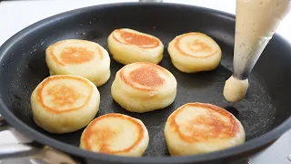 Without touching the dough! Just 3-minutes to prepare! Easy and cheap recipe with flour and milk