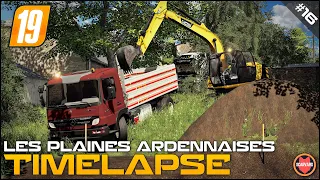 Digging Fish Pond - Public Works Pt.1 ⭐ FS19 Les Plaines Ardennaises V2 Timelapse