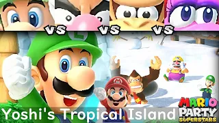 Mario Party Superstars Luigi vs Wario vs Donkey Kong vs Birdo in Yoshi's Tropical Island