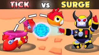 SURGE vs TICK | 1 vs 1 | 30 Tests | Best Brawler in Brawl Stars?