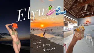 Travel Vlog: La Union | First time surfing🏄🏻‍♀️, beach, sunset, food & night life in Elyu 💫🌊