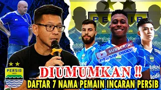 🔵TERKUAK❗Bos Persib Akhirnya Bicara Soal Pemain Baru Rekomendasi Bojan & Bocoran 7 Nama Yang Diincar