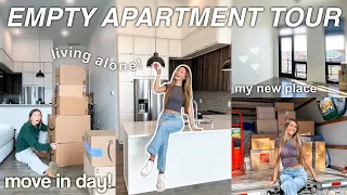 MOVING VLOG! 📦 empty apartment tour, cleaning, organizing, unpacking, living alone