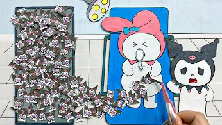 [🐾paper diy🐾] 500 Babies Kuromi 👶👶 Rescue pregnant mother with many children | ASMR