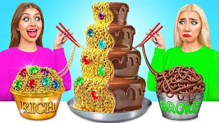 Rapariga Rica vs Rapariga Quebrada Desafio Fondue De Chocolate | Momentos Engraçados Choco DO