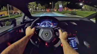 2021 Lamborghini Huracan STO POV Night Drive (3D Audio)(ASMR)