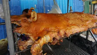 Pattaya Grill Whole Pig on The Street - Evening Street Food @Chhouk Meas Market