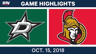 NHL Highlights | Stars vs. Senators - Oct. 15, 2018