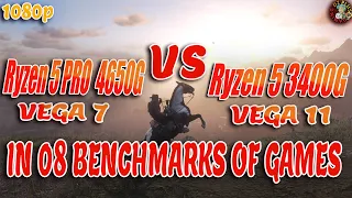 RYZEN 5 PRO 4650G VS RYZEN 5 3400G (STOCK)🤔IN 08 BENCHMARKS OF GAMES