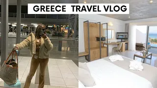 hotel room tour & airport travel vlog  | travel with me: London to Greece
