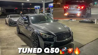 FINALLY TUNED MY INFINITI Q50!!! *SUPER LOUD POPS & FLAMES*