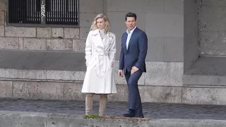 Tom Cruise and Vanessa Kirby shooting a love scene on the Mission Impossible 6 shooting in Paris
