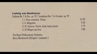 ベートーヴェン　交響曲第7番イ長調　ワーズワース指揮ロイヤル・フィルハーモニック管弦楽団