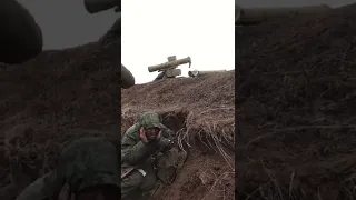 Russian AT-5 Spandrel / Konkurs 9M113 attacks Ukrainian military equipment