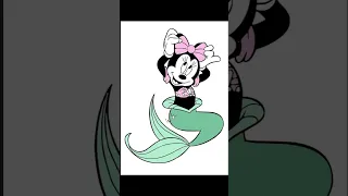 How to color Mermaid Minnie Mouse
