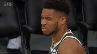 Giannis mimics Russell Westbrook after a foul call and gets T'd up!