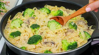 I cook this pasta with broccoli every 3 days! Very tasty broccoli with mushrooms recipe.