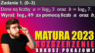 Dowód z zamianą podstawy LOGARYTMU❗️Matura ROZSZERZONA 2023 z matematyki (arkusz pokazowy) | Zad.1