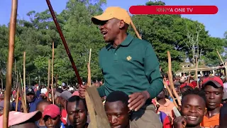 Senator Khalwale Leads Luhya Isikuti Dance in Bullfighting | Cultural Moment with Fans Sing-Along