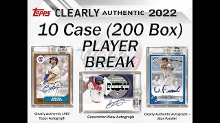 CASES #1-5   -   2022 Topps CLEARLY AUTHENTIC 10 Case (200 Box) Player Break eBay 09/18/22