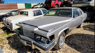 You Have To See What's Under The Hood 1979 Cadillac Coupe DeVille & 1984 Sedan DeVille Junkyard Find