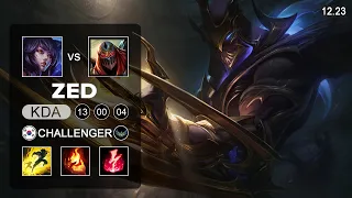 ZED99 Zed vs Ahri Mid - KR Challenger - Patch 12.23 Season 12