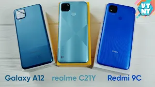 Galaxy A12 vs realme C21Y vs Redmi 9C Сравнение