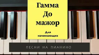 Гамма До мажор - как играть на пианино - для начинающих