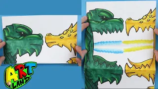 How to Draw GODZILLA EARTH VS GHIDORAH PLANET EATER SURPRISE FOLD