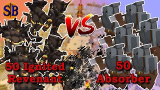 50 Ignited Revenants vs 50 Absorbers | Minecraft Mob Battle