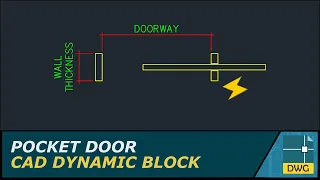 Pocket Door: AutoCAD Dynamic Block (Plan View)