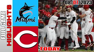 Cincinnati Reds vs Miami Marlins FULL GAME HIGHLIGHTS  |  August 07, 2023 | MLB 2023