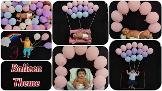 Balloon Theme Baby Photoshoot Ideas at Home