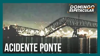 Domingo Espetacular acompanha investigação do acidente na ponte Francis Scott Key