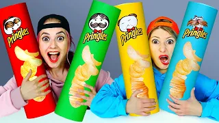 Mukbang Giant Pringles 컬러 음식 챌린지 by MIUy