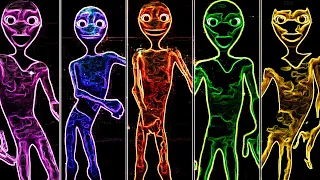 Alien Green VS Patila VS Gummy Bear VS El Tiger Me Kemaste Color dance challenge