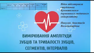 Вимірювання амплітуди та тривалості елементів ЕКГ. Відео для виконання вправи робочого зошиту