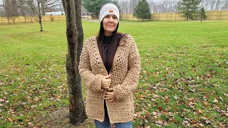 Chunky Crochet Cardigan | Beginner Crochet Sweater / Free DIY Tutorial