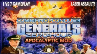 USA LASER VS ALL GLA GENERALS! Command & Conquer  Generals Zero Hour 2024 APOCALYPTIC MOD.