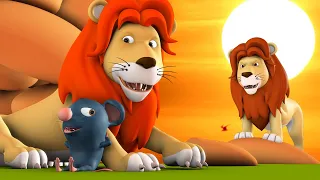 Chuhe Ka Dost Raja Sher 3D Animated Hindi Moral Stories for Kids शेर और चूहे कहानी Lion Rat Tales