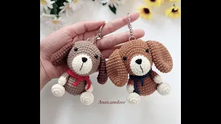 Crochet puppy/dog keychain/free crochet pattern - easy to make amigurumi