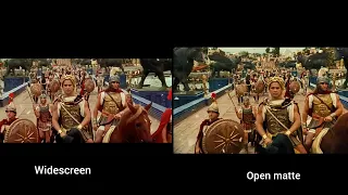 Alexander 2004 widescreen vs open matte aspect ratio comparison Alexander enter Babylon city