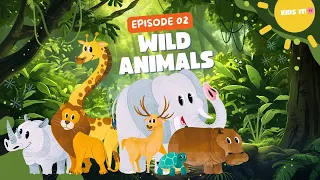 Names of Wild Animals - Learn English Vocabulary with Spelling! | Cartoon for Kids